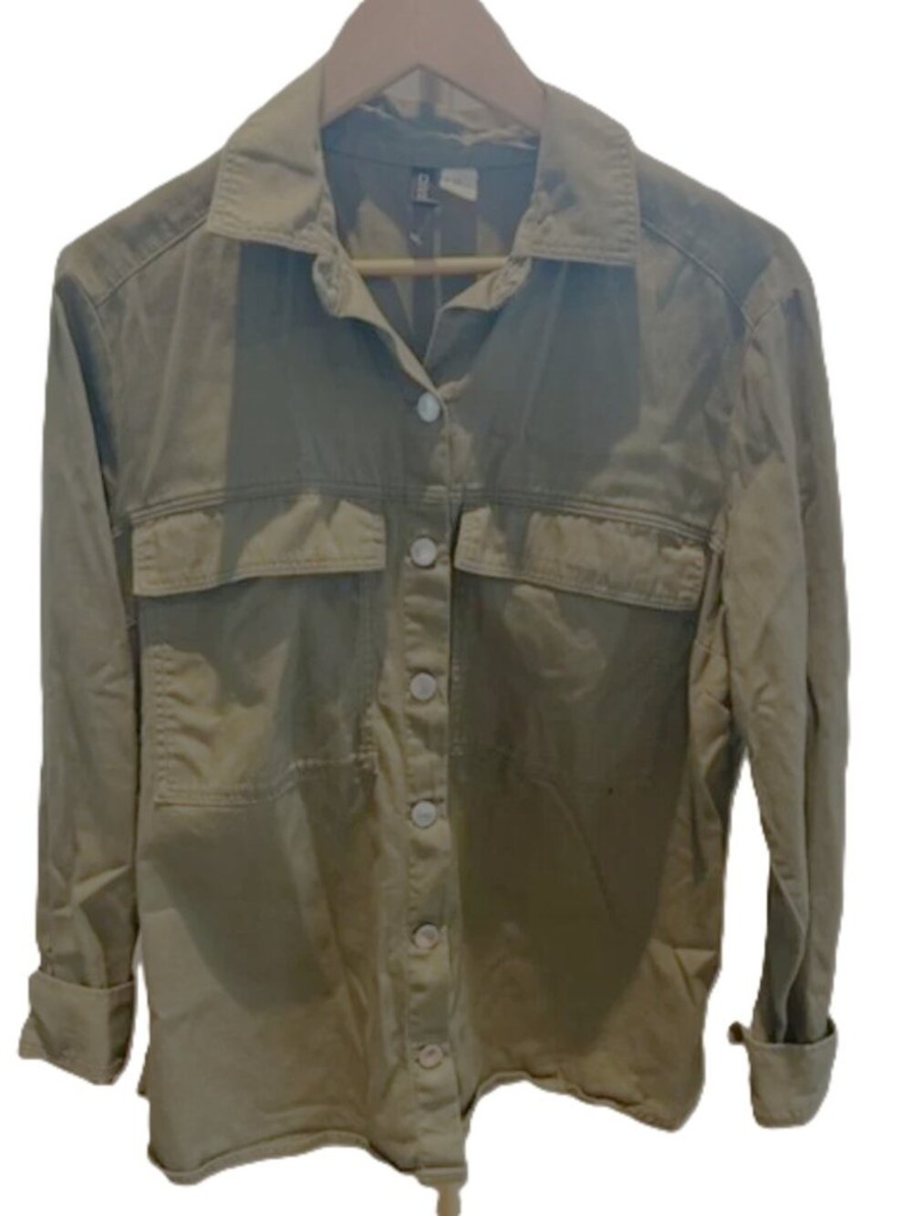 Divided H&M Olive Green Utility Shacket Medium Lightweight